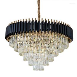 Chandeliers Italy Rectangle Modern Crystal Chandelier Dining Room Luxury Living LED E14 Lighting Fixture Large Kitchen Lustre Cristal