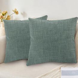 Pillow Linen Cotton Pillowcase Plain Car Sofa Cover Solid Colour Office Simple Decorate Home Decoration 2024