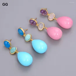 Dangle Earrings GuaiGuai Jewelry Natural Gems Teardrop Amethyst Amazonites Agates Jade Quartzs Aventurine Stud For Women