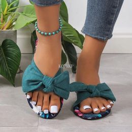 Casual Shoes 2024 Women Sandals Bowknot Summer Daily Comfy Slip On Flat Platform Breathbale Sandalias Mujer