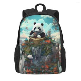 Backpack Panda 3D Animal Big Scene University Backpacks Men Colorful Large High School Bags Leisure Rucksack