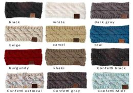 CC Hairband Sweatband Colourful Knitted Crochet Headband Winter Ear Warmer Elastic Band Wide Accessories6923203