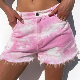 Women's Jeans Pants Hole Pocket Denim Womens Casual Shorts Female Fashion Tie-Dye Bottom