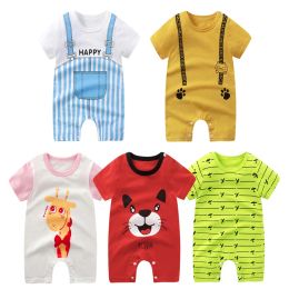 One-Pieces Newborn Baby Clothes Summer Short Sleeve Rompers Infant Boys Girls Cartoon Cotton Jumpsuit Toddler Thin Pajaodysuit For Newborns