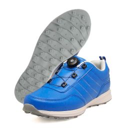 Shoe Mens Golf Shoes Button Quick Lacing Golf Sneakers Male Rotating Shoelaces Sports Sneakers Nonslip Outdoor Golf Training Shoes