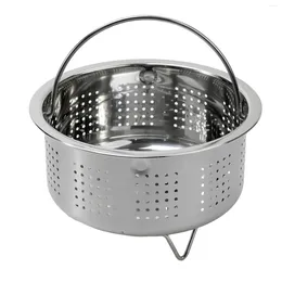 Double Boilers Stainless Steel Kitchen Steamer Insert Pot Pressure Cooker Anti-scald Basket Fruit Cleaning Tools