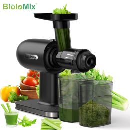 Juicers BioloMix Cold Press Juicer,Slow Masticating Juicer Machines with Reverse Function,High Juice Yield, Easy to Clean Brush & Quiet