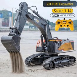 Cars HUINA 1592 1/14 RC Excavator Truck Alloy 2.4G 22CH Radio Controlled Car Engineering Vehicle Model Electric Car Kid Toys for Boys