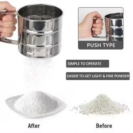 New Stainless Steel Flour Sieve Cup Powder Sieve Mesh Kitchen Gadget Cakes Hand-Screened Sugar Mesh Baking Strainer