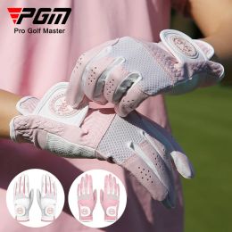 Gloves 1 Pair Women Golf Gloves Ladies Right Hand Left Hand Grip Golf Gloves Breathable Sports Mittens PU Leather NonSlip Mittens