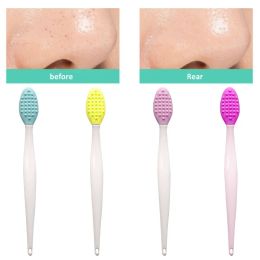 Scrubbers 1PC Silicone Facial Cleansing Brush Soft Handheld Nose Exfoliator Blackhead Removal Face Massager Clean Brushes Deep Cleaning