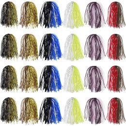 Accessories 100/50Pcs Silicone Jig Skirts DIY Fishing Bass Lure 50 Strands Spinnerbait Skirt Fishing Bait Buzzbaits Spoon Blade Squid Skirt