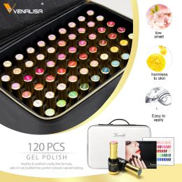 Kits Venalisa VIP Kit 12ml Whole Set 120pcs Gel Polish Full Cover Pigment Varnish Soak Off LED UV Nail Gel Polish Nail Salon Used