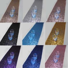 Table Runner 10 Pcs 12''x120''/30cmx305cm Luxury Gold Sequin Wedding Party Decoration Solid Color Runners