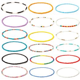Necklaces 2023 Bohemia Style Beaded Necklace Multicolor Chokers Charm Necklaces Sweet Neck Chain Jewelry For Women Girls Wholesale