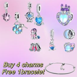 Senior Designer Women's Classic Charm Bracelet Fairy Tale Town Series Dream Castle Unicorn S925 DIY Fit Pandoras Bracelet Luxury Jewelry Gift for Mom