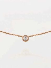 Designer Brand Carter Same Style Flying Saucer Pendant Female clavicle Chain Rose Gold Non fading Simple Personality Gift for Girlfriend