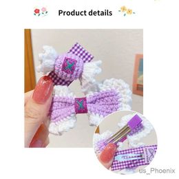 Hair Accessories 2 Pcs/Set Children Cute Colors Knittig Bow Candy Ornament Hair Clips Baby Girls Lovely Barrettes Hairpins Kids Hair Accessories