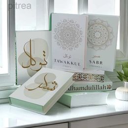 Decorative Objects Figurines Fake Books For Decoration Boho Islamic Bismillah Temple Book Storage Box Coffee Table Hotel Home Decor Shooting Prop d240424