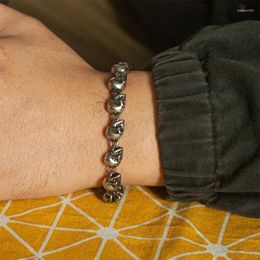 Link Bracelets 2024 Skull Bracelet Men's Jewelry Hip Hop Rock Style Party Gift