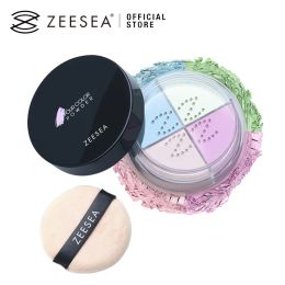 Bottles Zeesea Loose Powder Compact Oil Control Long Lasting Even Skin Tone Concealer Brightening Face Makeup Color Correcting 4 Color