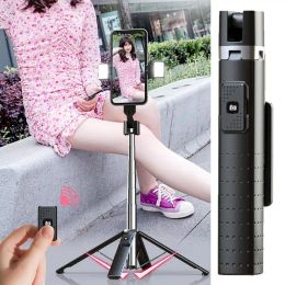 Sticks Lighted Wireless Selfie Stick Foldable Tripod With Fill Light Shutter Remote Control For Outdoor Activities Androids Phone