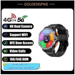 2024 NEW 4G Smart Watch 1.54'' HD Round Screen Sim Card Dual Camera GPS Positioning Phone Calling for Men