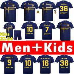 CA Boca Juniors CAVANI Argentine Club Soccer Jerseys 24 25 CARLITOS MARADONA Club Atletico CONMEBOL LIBERTADORES JANSON football shirt MEN SETS Kids UNIFORM