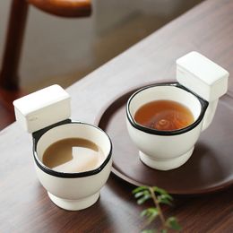 300ml Toilet Ceramic Mug Coffee Tea Milk Ice Cream Cup Water Christmas gifts 240422