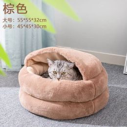 Mats New winter warm cat nest four seasons general pet nest closed removable and washable cat house dog nest winter mat