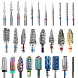 Bits Pro Ceramic Carbide Tungsten Nail Drill Bit Milling For CutterTapered Shape Straight Cut Drill Bit for Acrylic Nail Gel