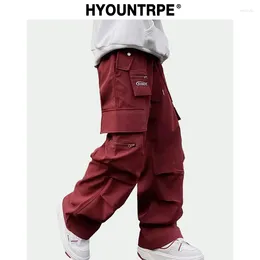 Men's Pants Fashion Loose Streetwear Cargo Pant Unisex Casual Multi-pocket Wide Legs Drewstring Trousers Hip Hop Joggers Mens Baggy