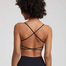 Camis Sexy Backless Sports Bra Women Gym Yoga Crop Top Vest High Support Fiess Bralette Cross Back Push Up Underwear Soft Breathable