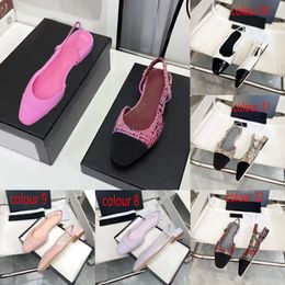 Classic Lady sandal designer women Leather outsole sandals party Letter splicing women Dance Dress shoe Suede Flat shoes Suede panel Woman shoes womens With box 2024