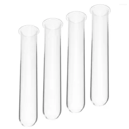 Vases 4Pcs Hydroponic Flowers Glass Tube Transparent Propagation Small Plant Terrarium Vase