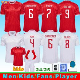 Denmark Football Jersey 2024 New 2025 National Team 24 25 Soccer Shirt Men Kids Kit Full Set Home Red Away White Men Uniform CHRISTENSEN JENSEN ERIKSEN DOLBERG