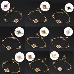 European and American designers romantic bracelets diamond bracelets for women classic luxury jewelry 18k gold-plated 925 silver 4/clover bracelets jewelry gifts