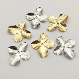 Arrival 32x28mm 100pcs Brass Spacer Flower For Handmade Headdres/Necklace/Earring DIY PartsJewelry Findings Components 240416