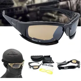 Outdoor Eyewear Tactical Goggles Sunglasses Men 4 Lens Kit Men's War Game Glasses For Sport Hiking Shooting