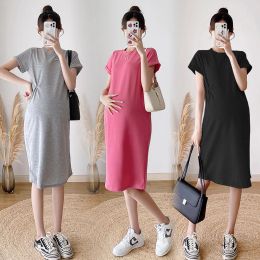 Supplies Solid Colour Maternity Summer Clothes Short Sleeve