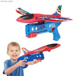 Gun Toys Foam Plane Launcher Bubble Aeroplanes Glider Hand Throw Catapult Plane Toy For Kids Catapult Guns Aircraft Shooting Game ToyL2404