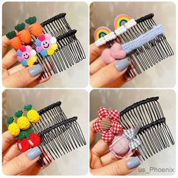 Hair Accessories Summer Children Cute Colours Knitting Cartoon Flower Hair Combs Hairpins Girls Lovely Hairpins Kids Sweet Hair Accessories