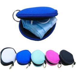 RTS Mask Holder storage box Plain Colour For Sublimation Waterproof Earbud Case Bag Neoprene Zipped Coin Purse Face Cover Bag With 9327952