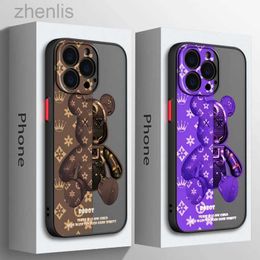 Cell Phone Cases Colour Bearbricks pattern Phone Case For iPhone 15 14 13 12 11 XS Mini Pro Max 8 7 XR X Matte Frosted Translucent d240424
