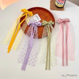 Hair Accessories 2 Pcs/Set Children Cute Lace Streamer Dot Bow Ornament Hair Clips Girls Colourful Alloy Barrettes Hairpins Kids Hair Accessories