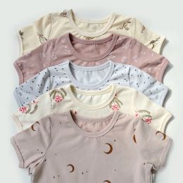Sets Korean Children Home Wear Cotton Baby Boy Girl Suit top+Shorts Toddler Boy Girl Pajamas Summer