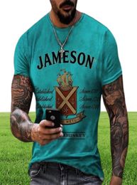 Men039s TShirts Summer Street Jameson Irish T Shirt Fashion Short Sleeve Tees Male 3D Printed Oversize Tops Graphic Pullover T7550846