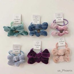 Hair Accessories 2 Pcs/Set Children Cute Velvet Tie Bow Elastic Hair Bands Baby Girls Lovely Soft Scrunchies Rubber Bands Kids Hair Accessories