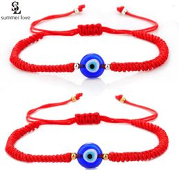 Strand 5pcs/lot Turkish Lucky Blue Eye Bracelets For Women Handmade Braided Red Rope Knots Jewellery Friendship Bracelet Wholesale