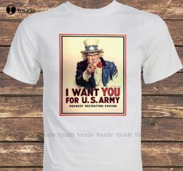 T-Shirts New Summer Style Print Tee Shirt for Male Famous "I Want You for U.S. Army" World War Ii Recruitment Poster Logo Shirts